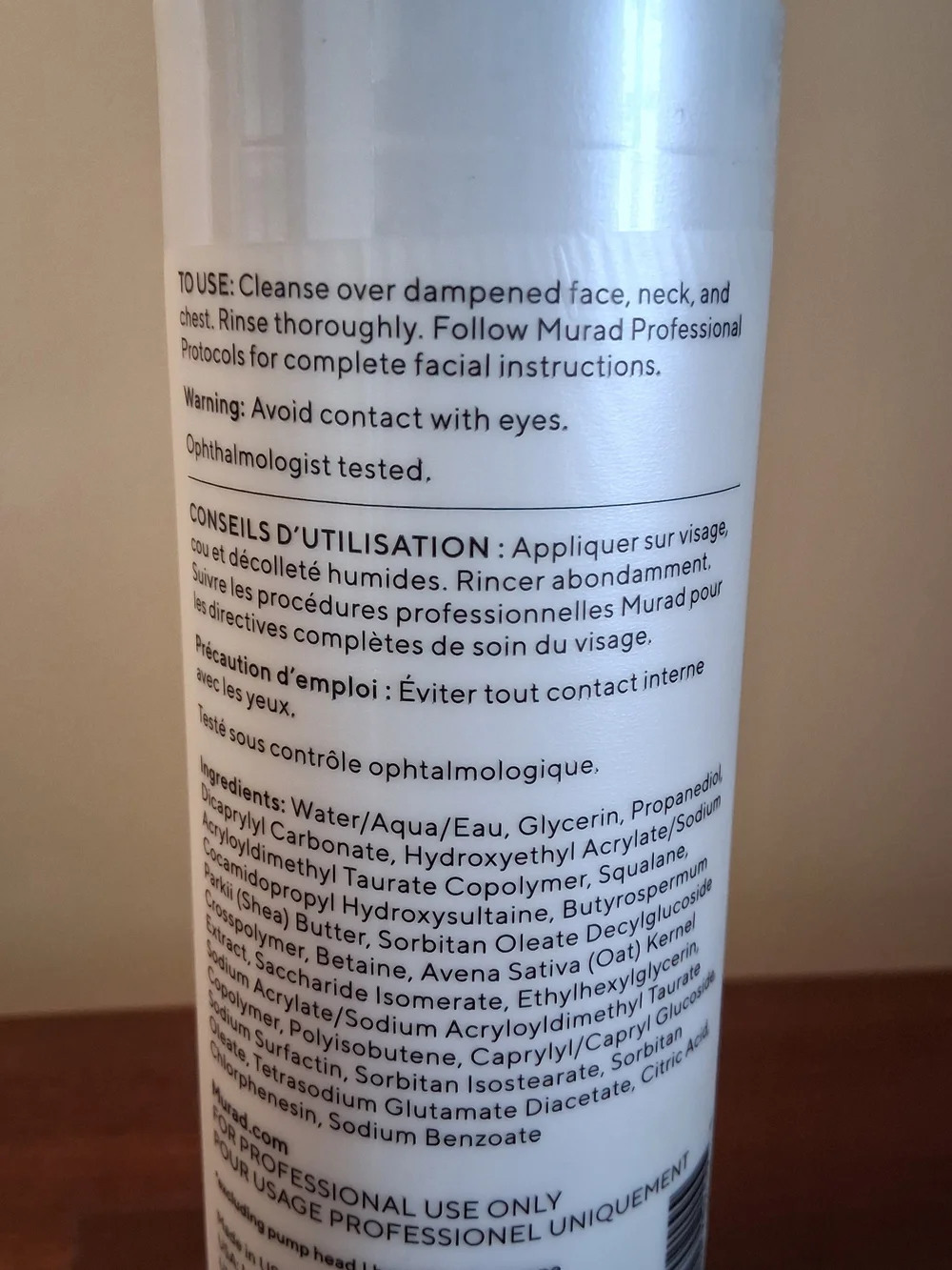 Murad Soothing Oat & Peptide Micellar Cleanser Professional 400ml/13.5 Oz Sealed